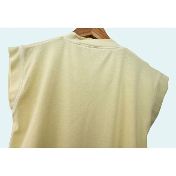 Vintage JASON MAXWELL Cap Sleeve Yellow Top Shirt Tee 90s / 00s Size S - Picture 5 of 7